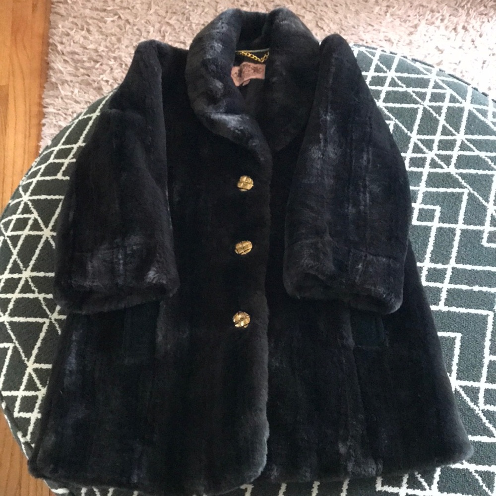 Juicy Couture Black Faux Fur Jacket